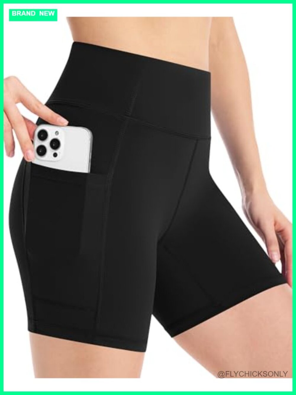 High Waisted Tummy Control Biker Shorts with Pockets